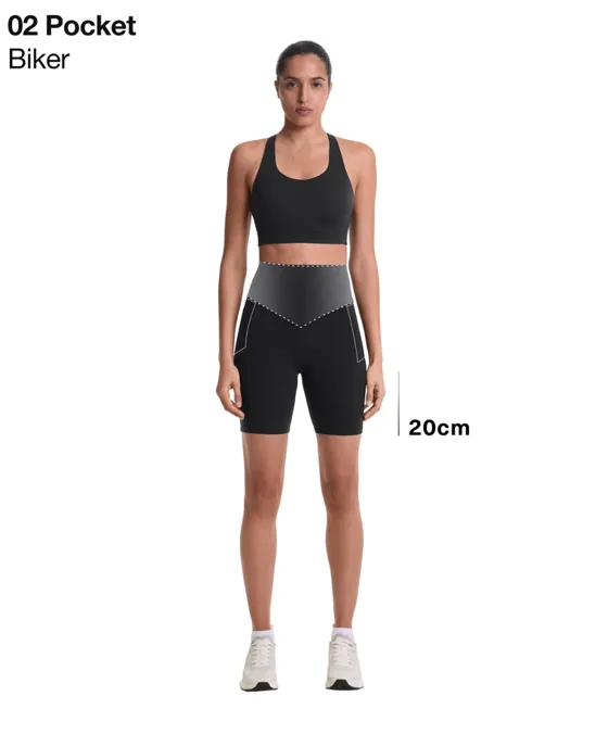 Compressive pocket high rise 20cm cycle leggings
