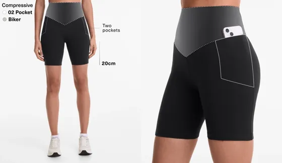 Compressive pocket high rise 20cm cycle leggings
