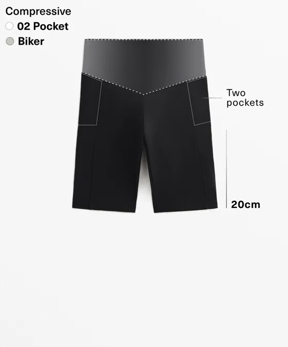 Compressive pocket high rise 20cm cycle leggings
