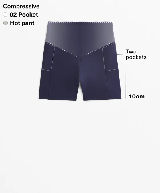 Облегающие шорты Compressive с высокой посадкой и карманом, 10 см