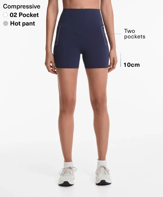Облегающие шорты Compressive с высокой посадкой и карманом, 10 см