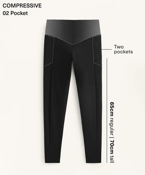 Легинсы до щиколотки Compressive, карман и высокая посадка, 65 см