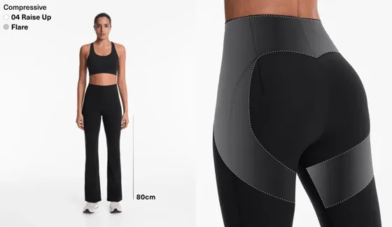 Компрессионные брюки клеш Compressive с эффектом пуш-ап, 80 см