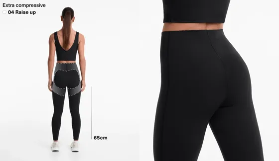 Компрессионные легинсы Extra Compressive с эффектом пуш-ап, 65 см