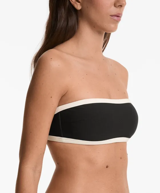 Топ бикини бандо с контрастной окантовкой