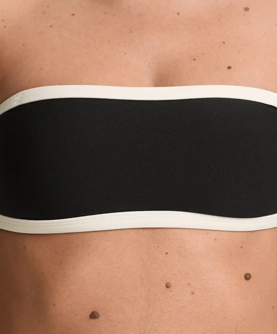 Топ бикини бандо с контрастной окантовкой