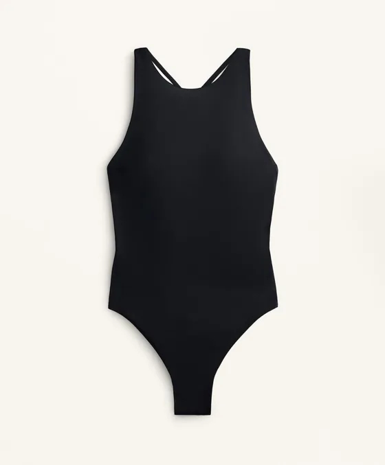 Купальник халтер с перекрестными бретелями сзади