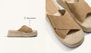 Замшевые сандалии на танкетке- Заказать в России