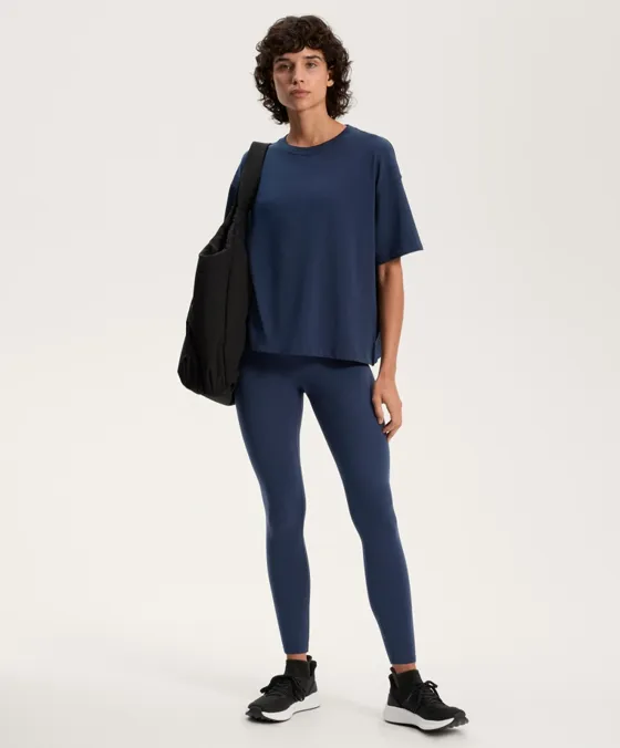 Футболка квадратного кроя из смесового хлопка с короткими рукавами