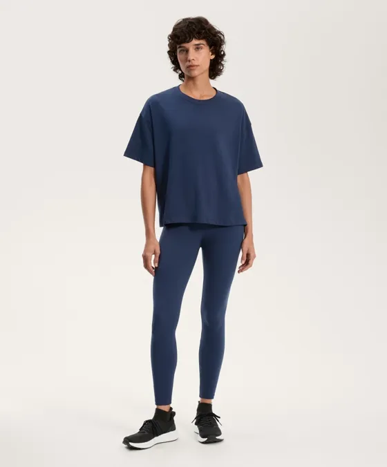 Футболка квадратного кроя из смесового хлопка с короткими рукавами