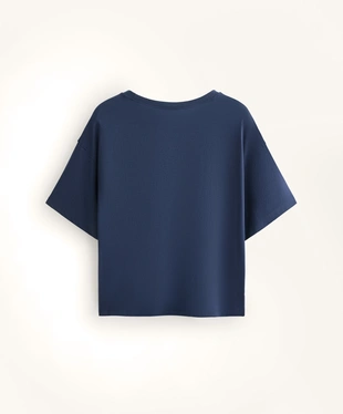 Футболка квадратного кроя из смесового хлопка с короткими рукавами- Заказать в России