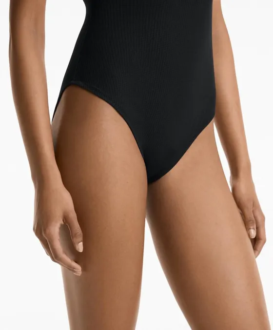 Купальник с V-образным вырезом из ткани пике