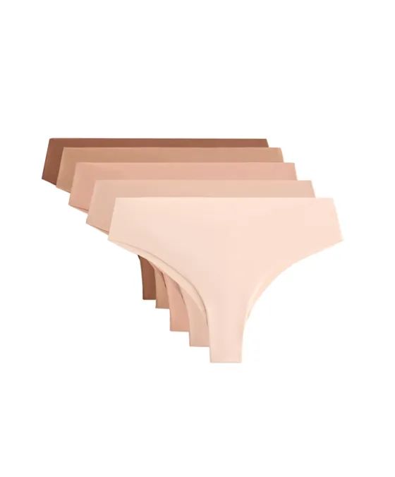 Pack de 5 cuecas brasileiras invisíveis em mistura de poliamida PANTONE™