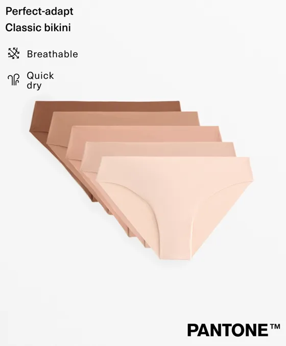Pack de 5 cuecas clássicas em mistura de poliamida invisível PANTONE™