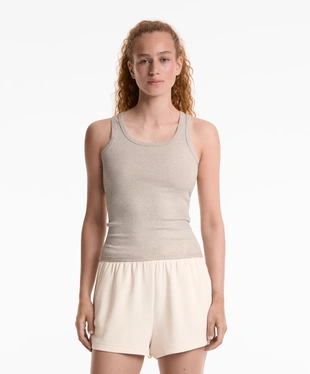 Майка из ткани в рубчик с хлопком и модалом- Заказать в России