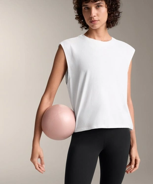 Топ без рукавов из смесового хлопка- Заказать в России