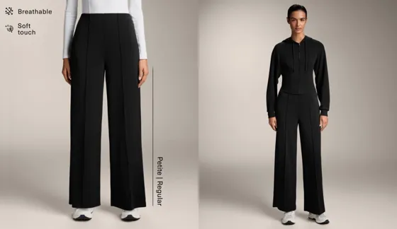 Прямые брюки с рельефным швом из ткани с модалом