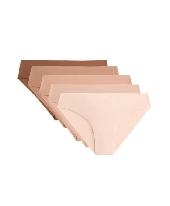 Pack de 5 cuecas hipster invisíveis em mistura de poliamida PANTONE™