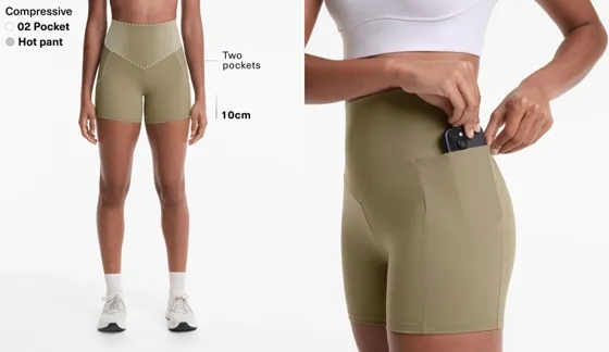 Облегающие шорты Compressive с высокой посадкой и карманом, 10 см