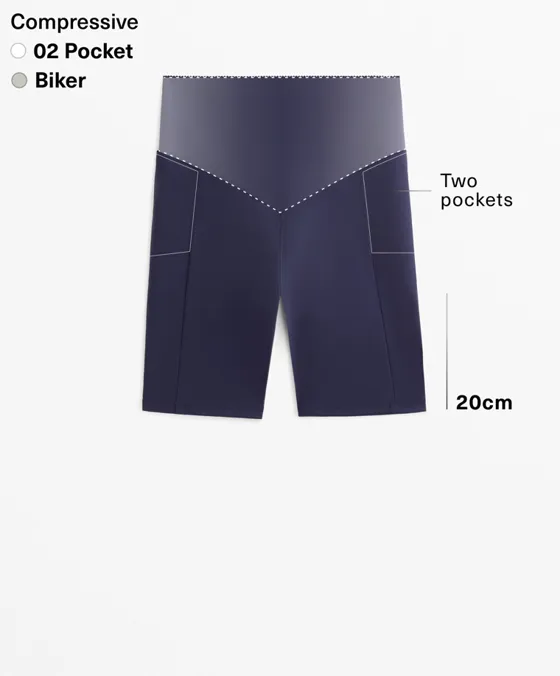 Compressive pocket high rise 20cm cycle leggings