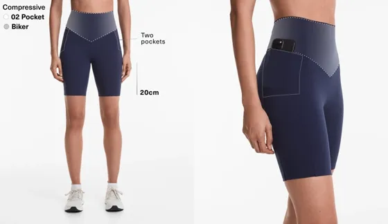 Compressive pocket high rise 20cm cycle leggings