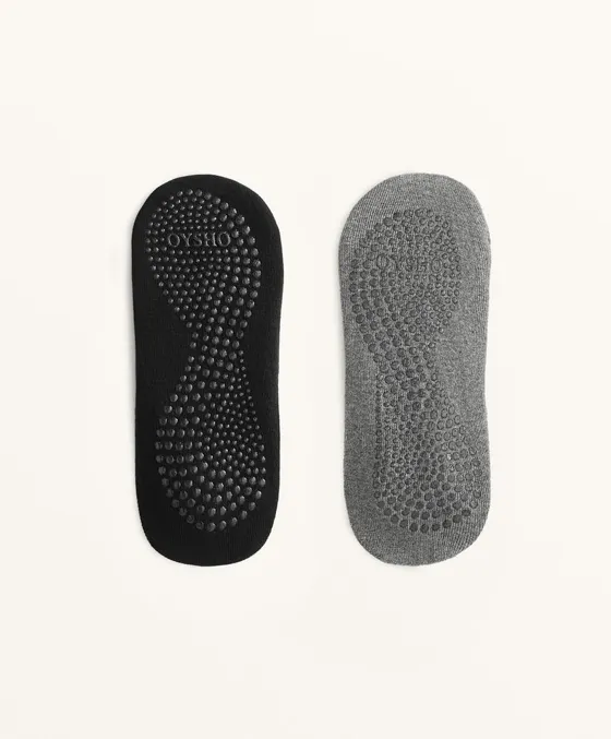 2 пары носков из смесового хлопка с резинками для йоги и пилатеса