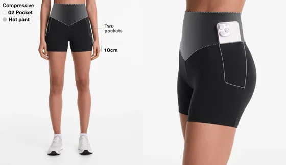 Облегающие шорты Compressive с высокой посадкой и карманом, 10 см