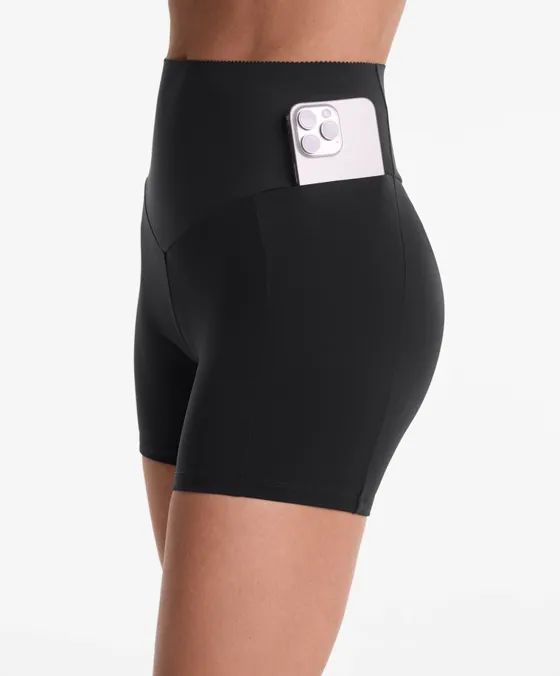 Облегающие шорты Compressive с высокой посадкой и карманом, 10 см