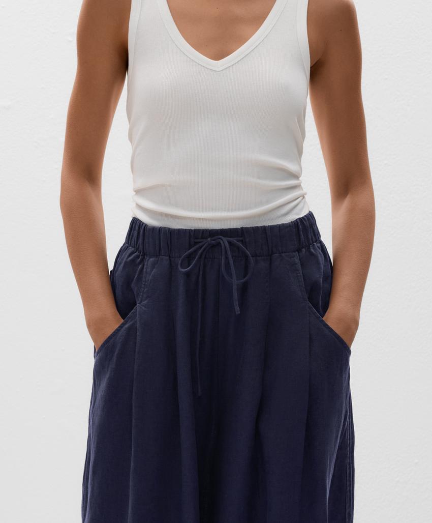 Брюки из 100% льна в стиле баллон