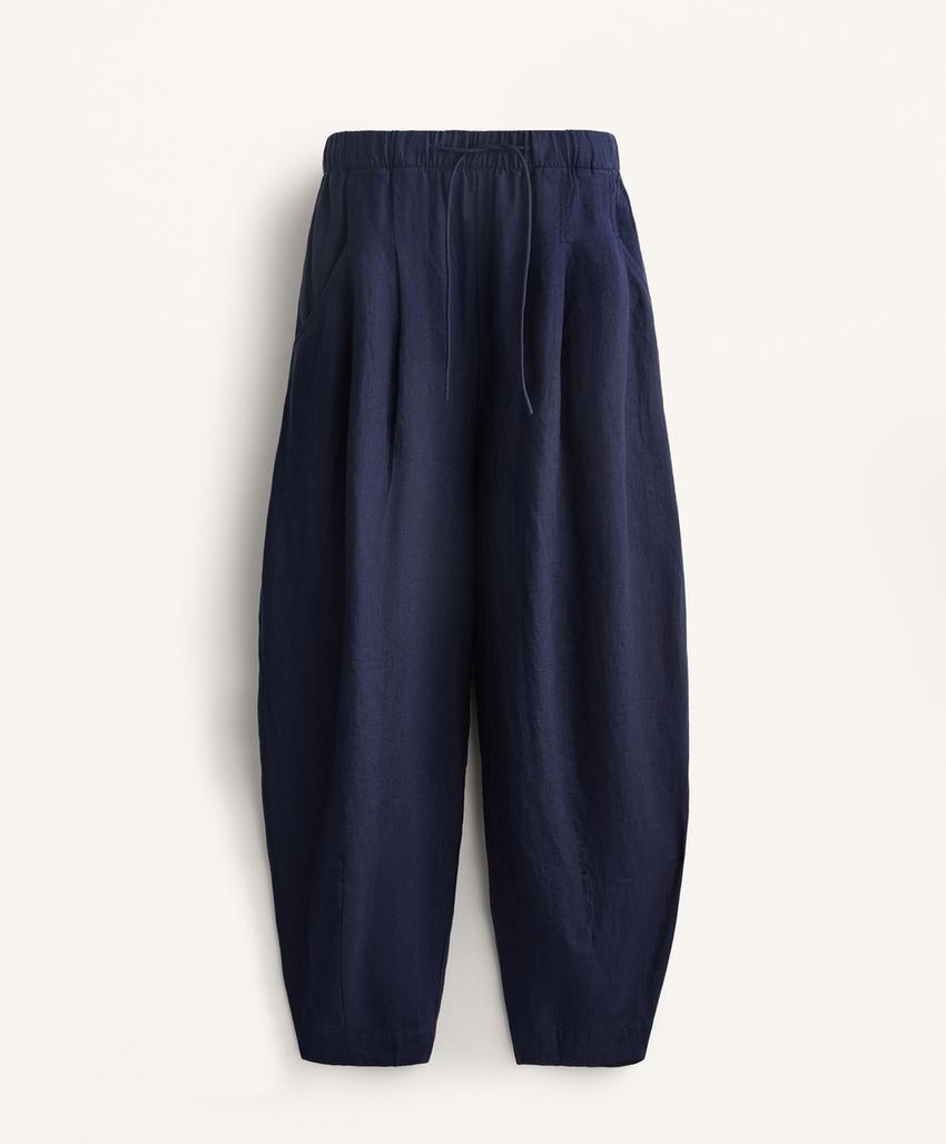 Брюки из 100% льна в стиле баллон