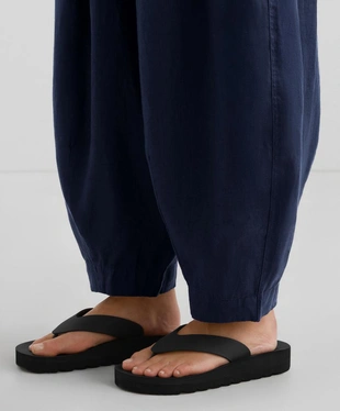 Брюки из 100% льна в стиле баллон- Заказать в России