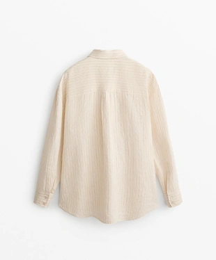 100% LINEN RELAXED STRIPED SHIRT- Заказать в России
