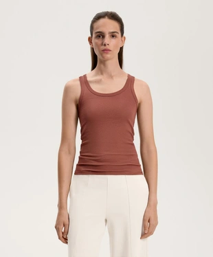 Майка без рукавов из ребристой ткани с хлопком и модалом- Заказать в России