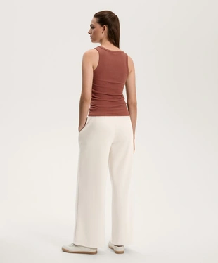 Майка без рукавов из ребристой ткани с хлопком и модалом- Заказать в России