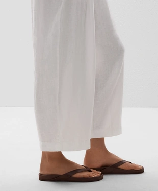 100% LINEN CROP BALLOON TROUSERS- Заказать в России