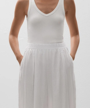 100% LINEN CROP BALLOON TROUSERS- Заказать в России