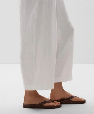 WHITE | 3324/873/251 - OYSHO Брюки-шаровары из 100% льна, укороченные