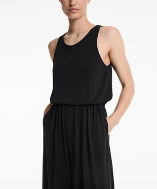 Легкий миди-комбинезон на завязках с модалом- Заказать в России