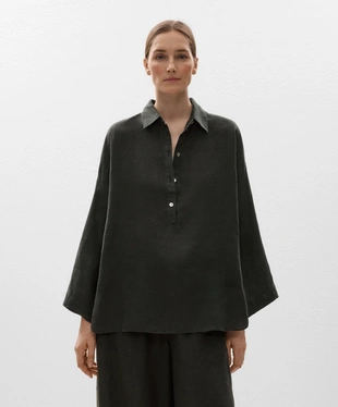 Рубашка оверсайз из 100% льна- Заказать в России