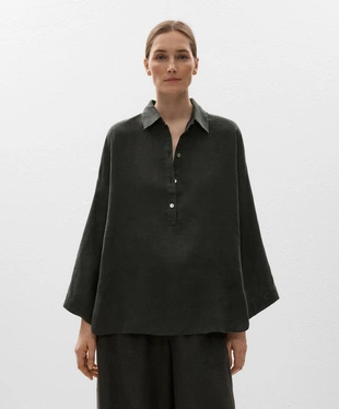 Рубашка оверсайз из 100% льна- Заказать в России