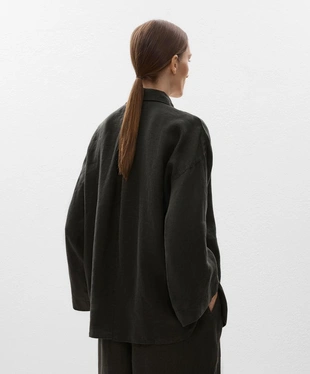 Рубашка оверсайз из 100% льна- Заказать в России