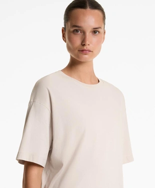 Футболка из хлопково-вискозного микса с коротким рукавом- Заказать в России