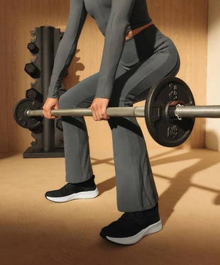 Удобные брюки с высокой посадкой и расклешенными боковыми полосами COMFORTLUX- Заказать в России