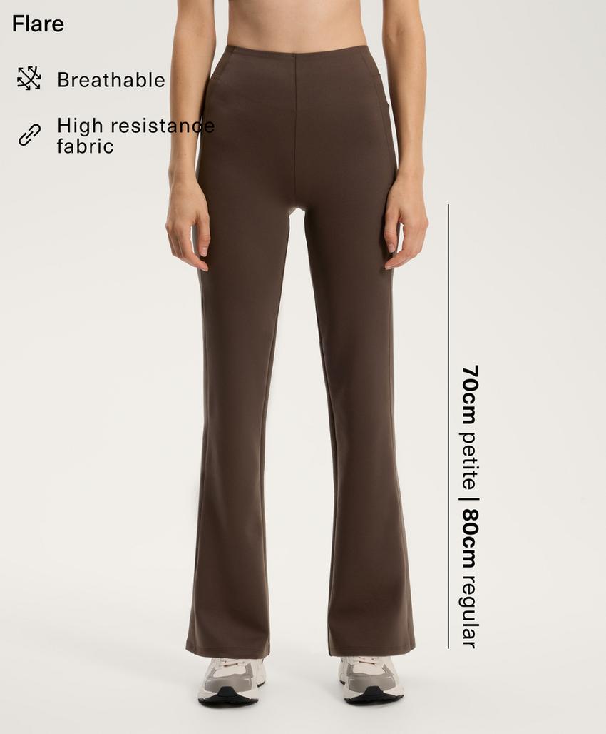 Широкие брюки с высокой талией эффекта неопрена