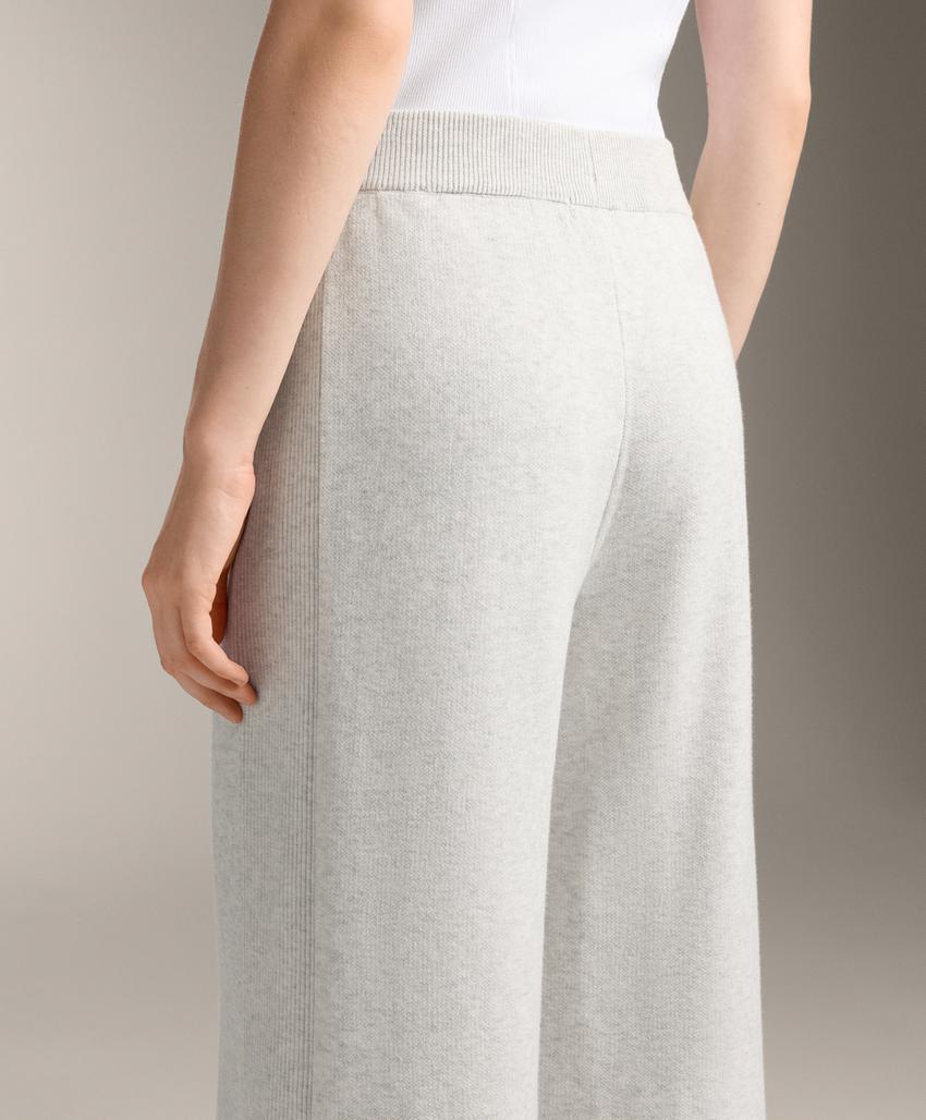 Брюки прямого кроя из ребристого вязаного полотна