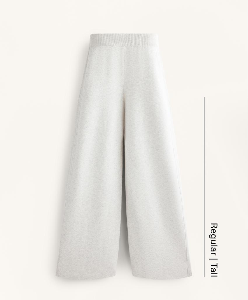 Брюки прямого кроя из ребристого вязаного полотна