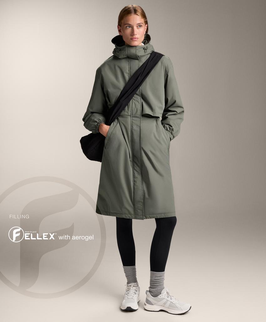 Пуховик fellex® aerogel 10k водонепроницаемый длинный dark khaki