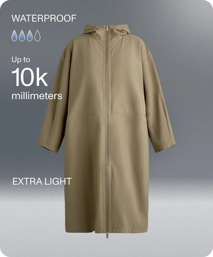 10K водонепроницаемый легкий длинный плащ DARK MINK- Заказать в России