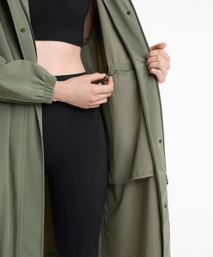 10K водонепроницаемый легкий длинный плащ WASHED KHAKI- Заказать в России