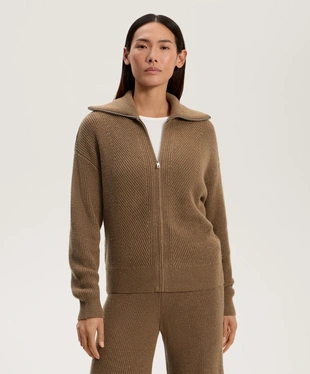 KNIT JACKET WITH LAPEL COLLAR- Заказать в России